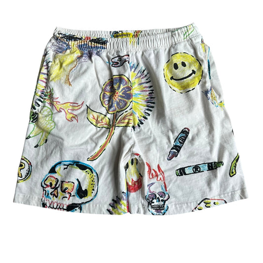 Market x Smiley Coloring Book Shorts Mens Medium