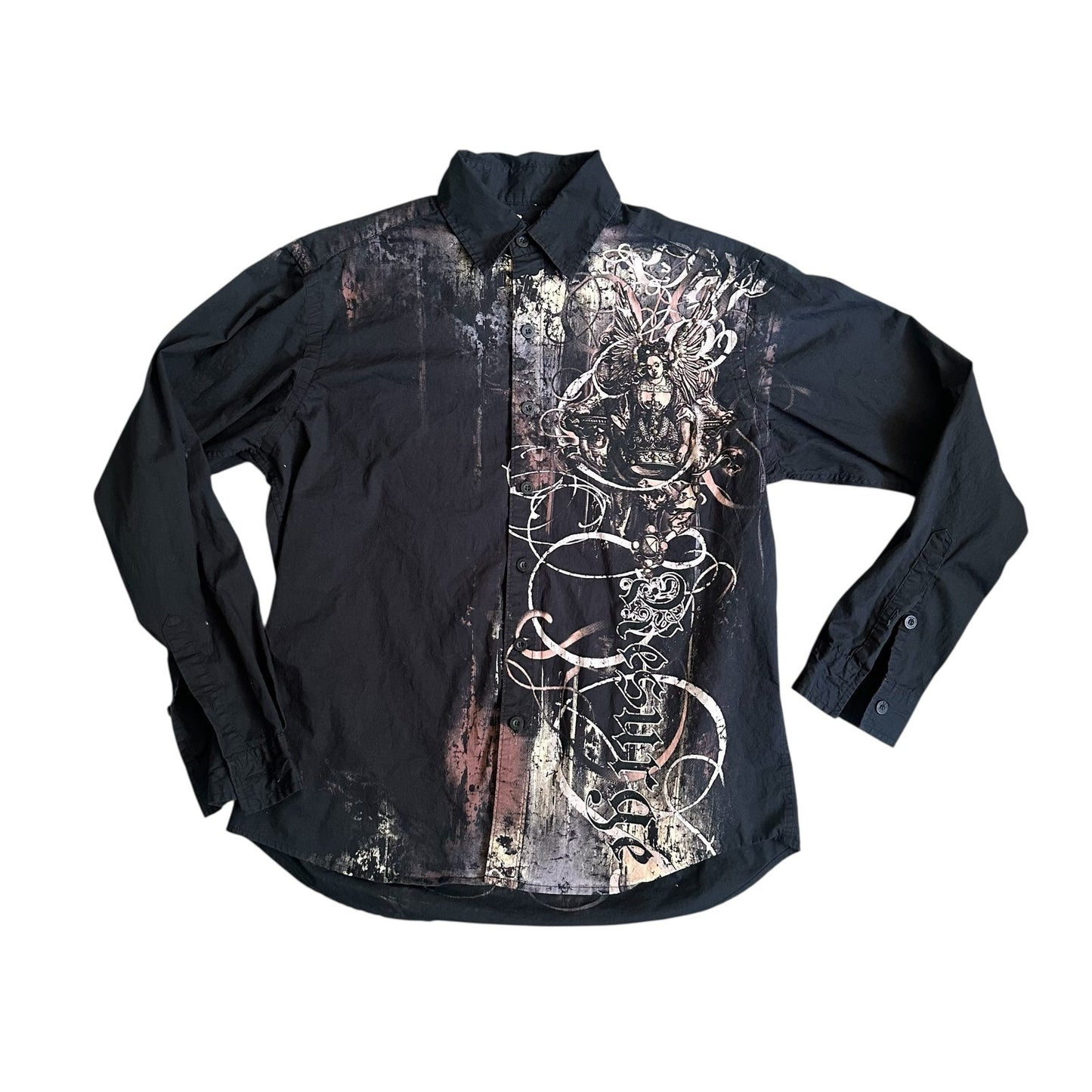 Vintage y2k Resurge Victorian Style Button Up Shirt Mens Medium