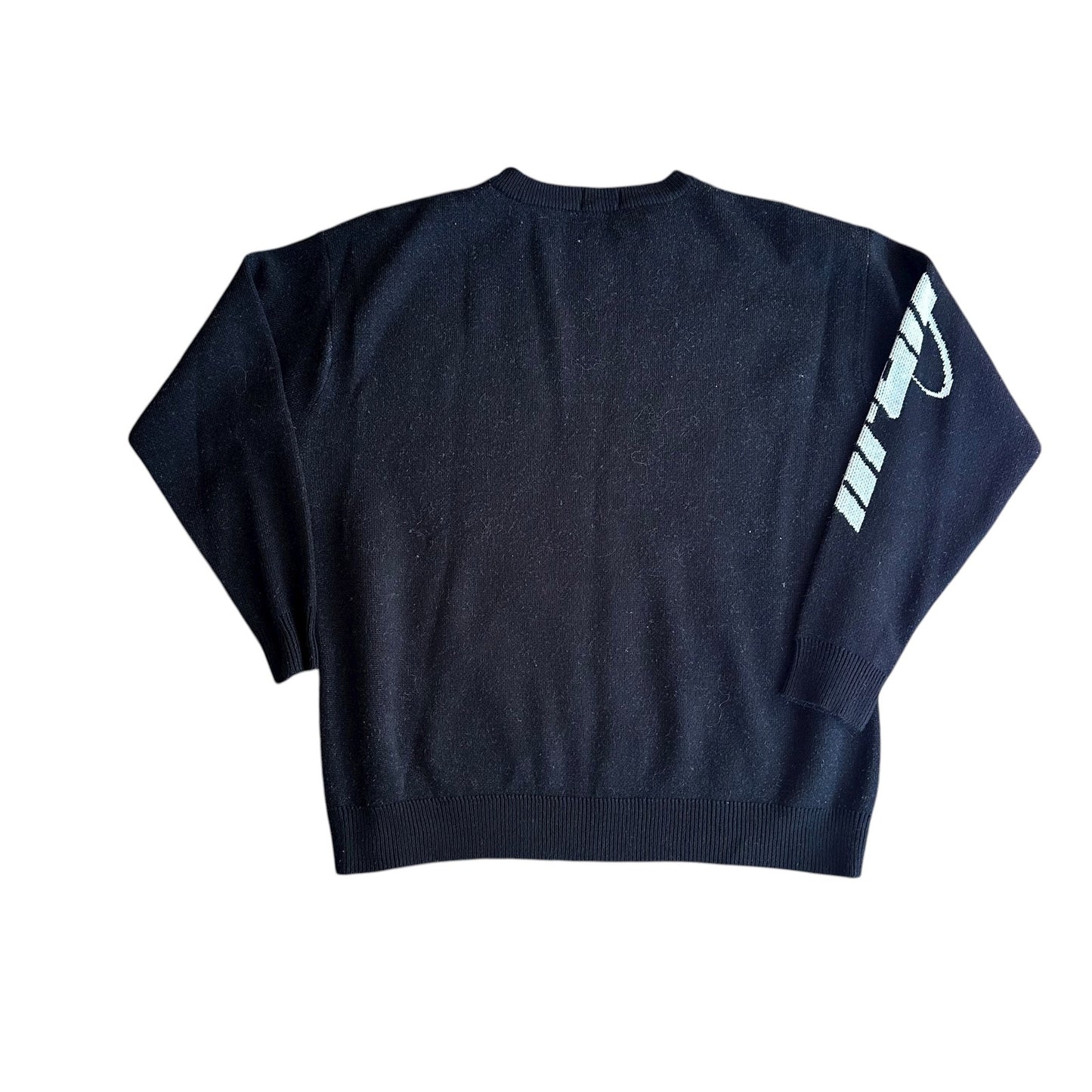 NRDN Anime Girl Knit Crewneck Sweater Black Large Mens