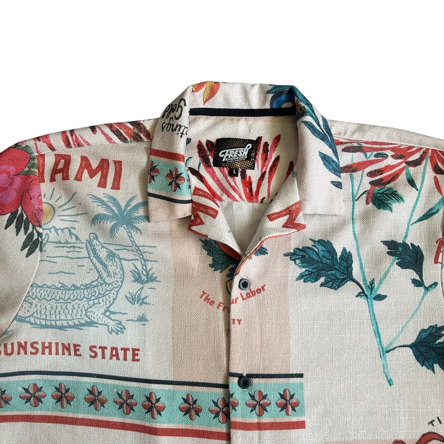 Fresh Prints of Bel-Air Vacation Button Up Shirt Mens Large