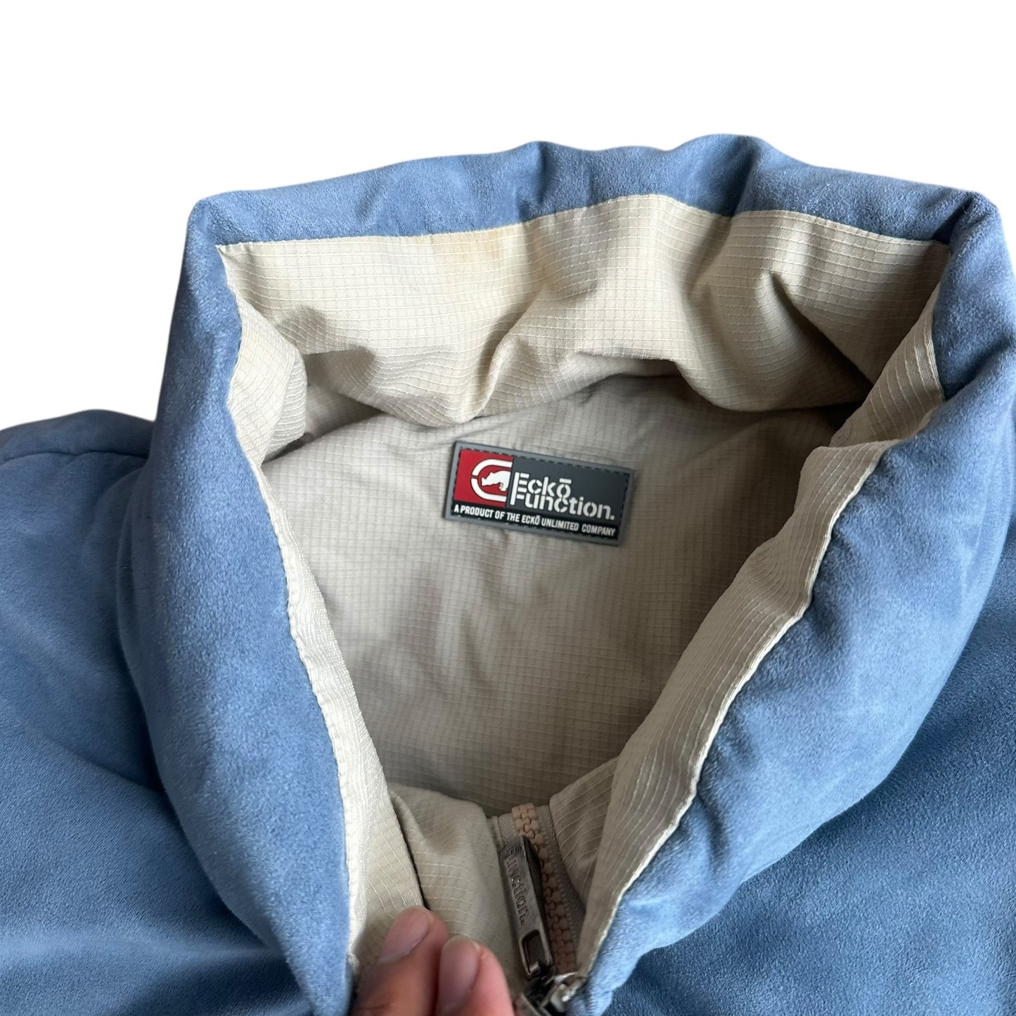 Vintage Ecko Unlimited Reversible Puffer Blue Jacket Mens XL