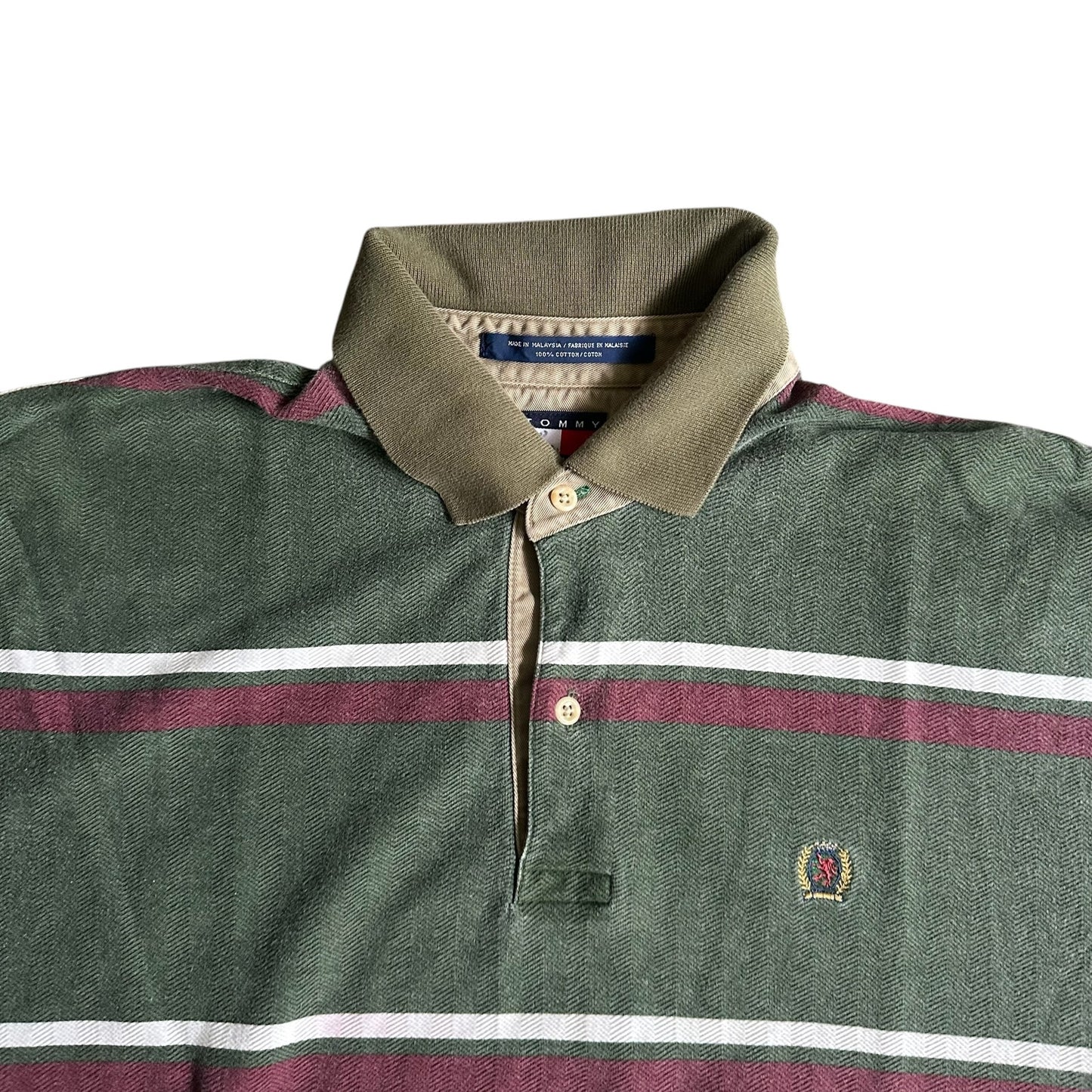Vintage TommyHilfiger Polo Collar Shirt Green Mens Large