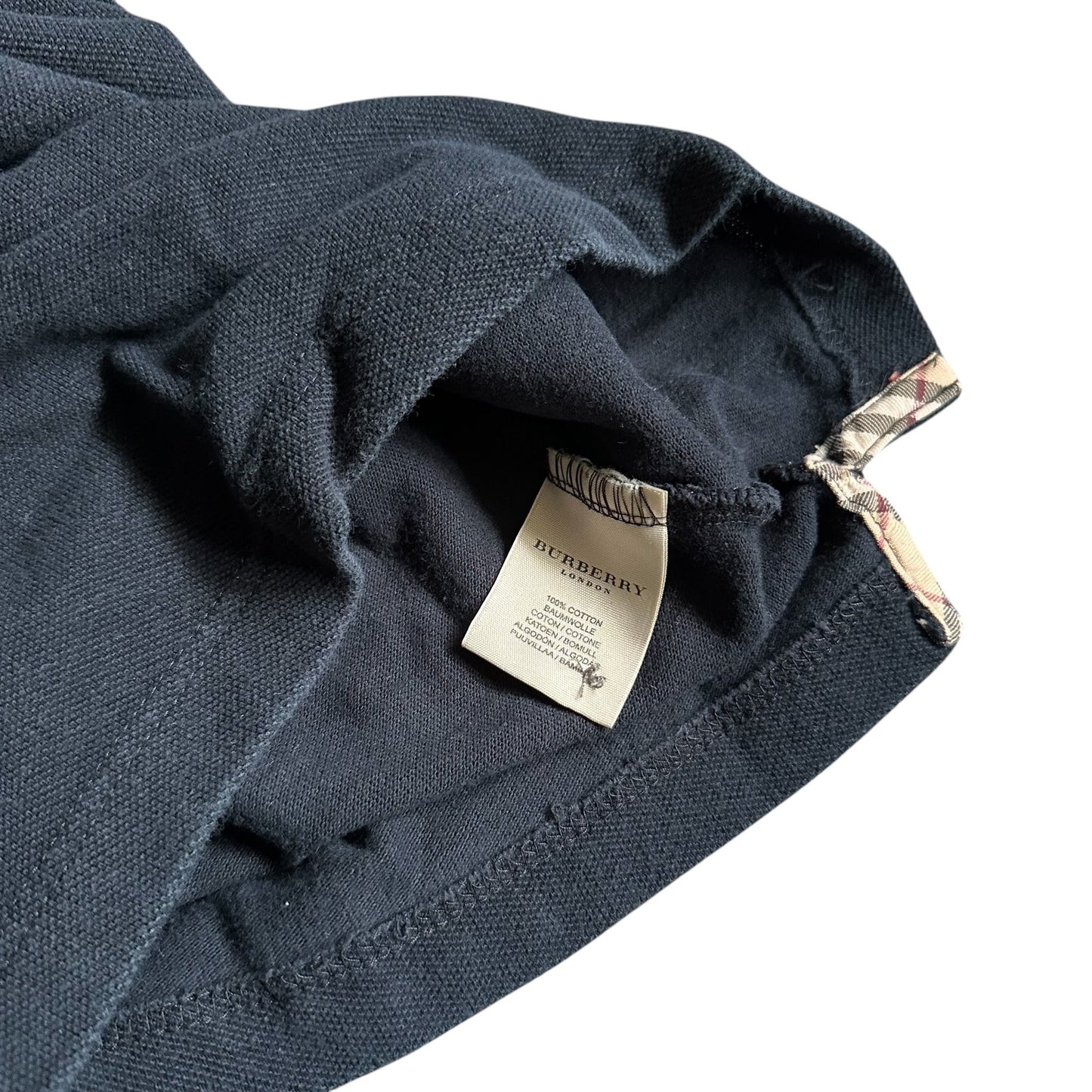Burberry Black Polo Shirt Mens Large Authentic