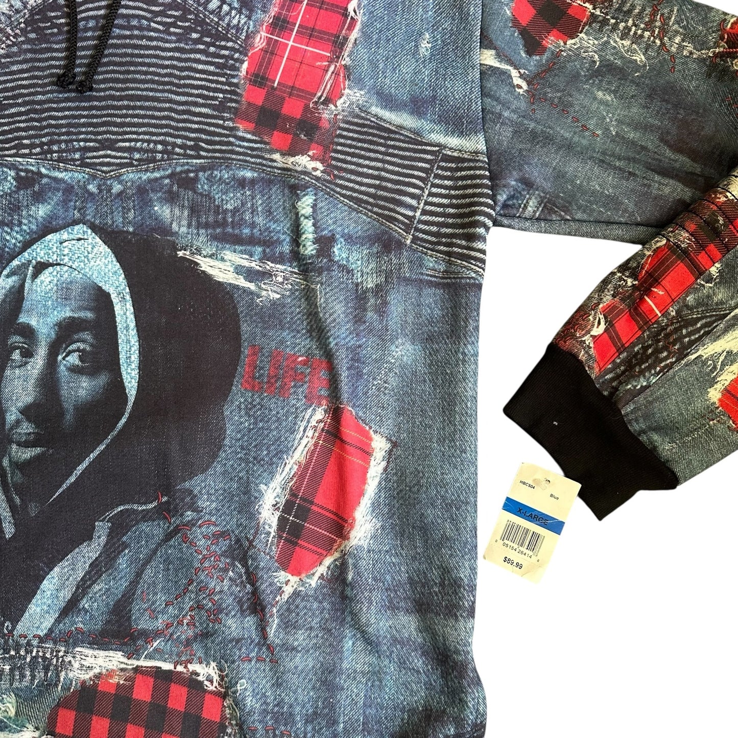 Vintage y2k Brooklyn Crossing 2pac Tupac Hoodie Mens XL NWT