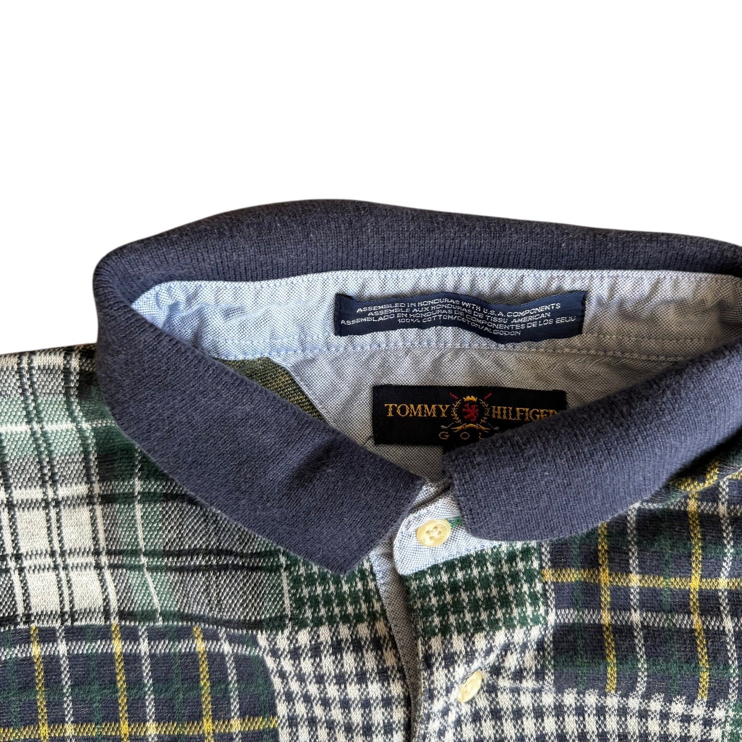Vintage Tommy Hilfiger Patchwork Style 90s Polo Shirt Mens XL