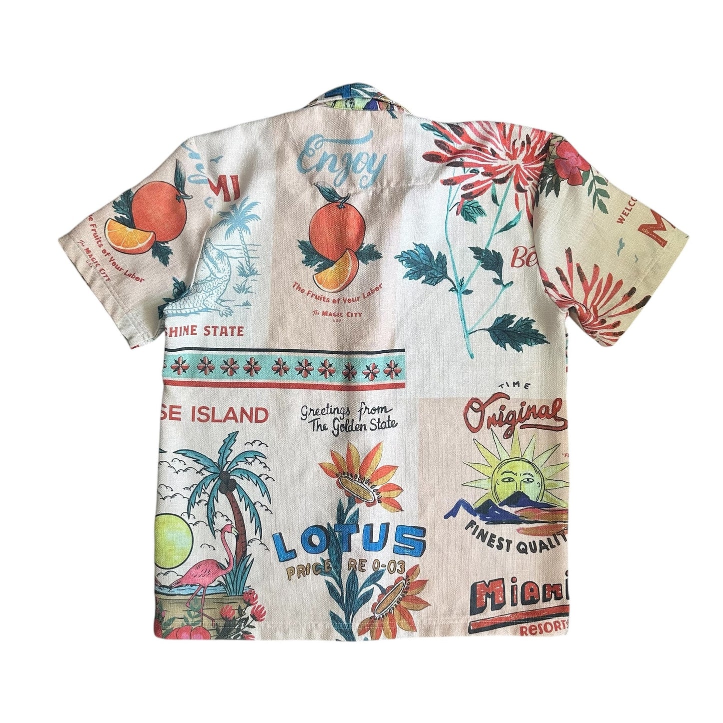 Fresh Prints of Bel-Air Vacation Button Up Shirt Mens Large