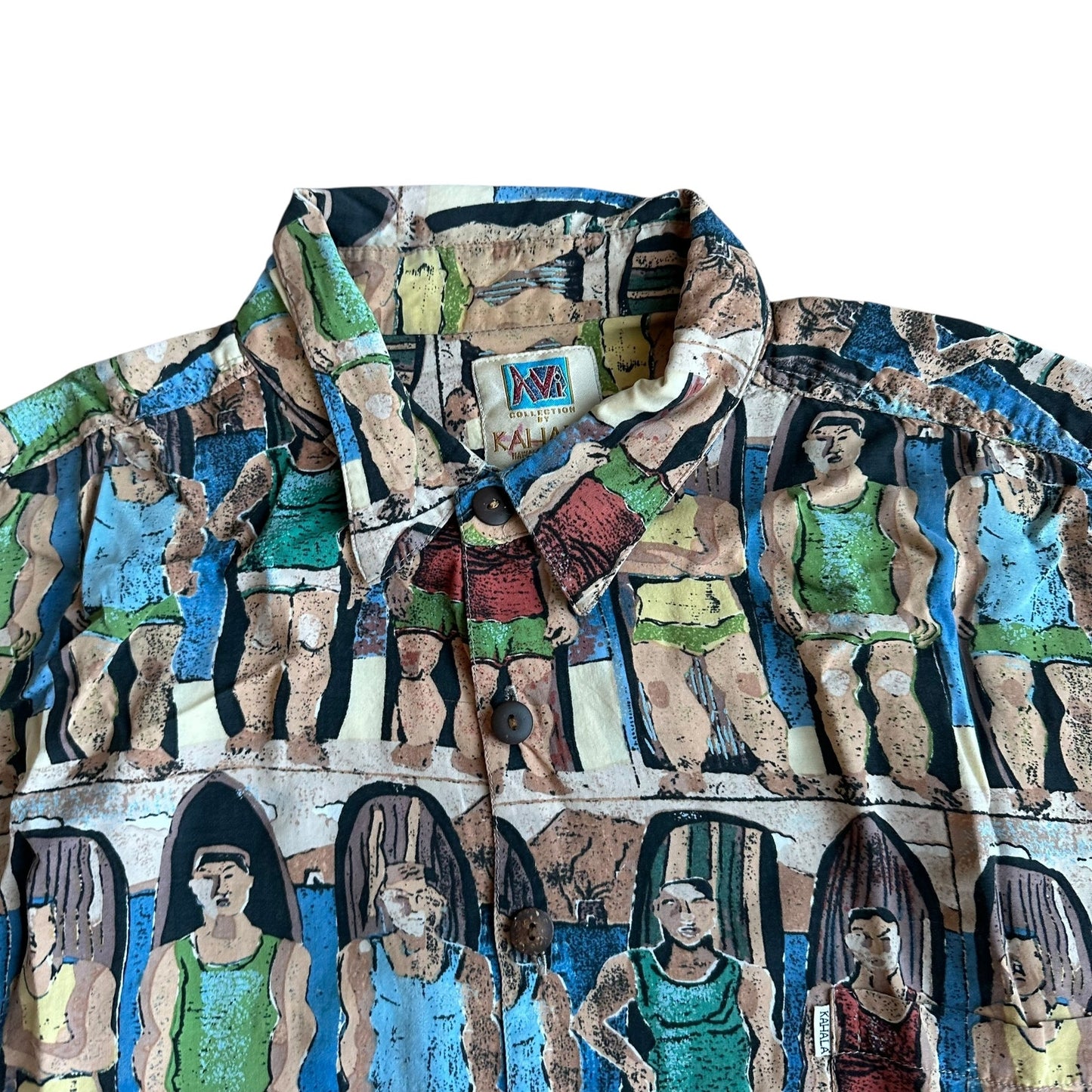 Vintage Kahala Hawaiian Button Up AllOverPrint Mens 2XL