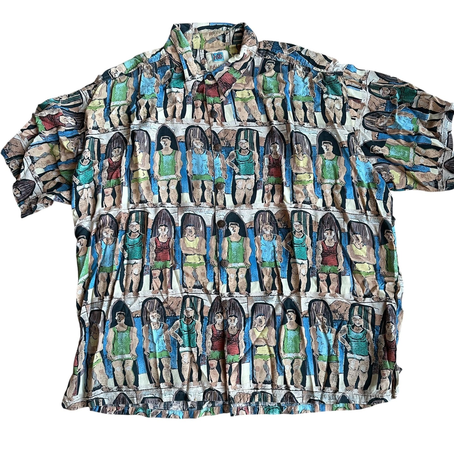 Vintage Kahala Hawaiian Button Up AllOverPrint Mens 2XL