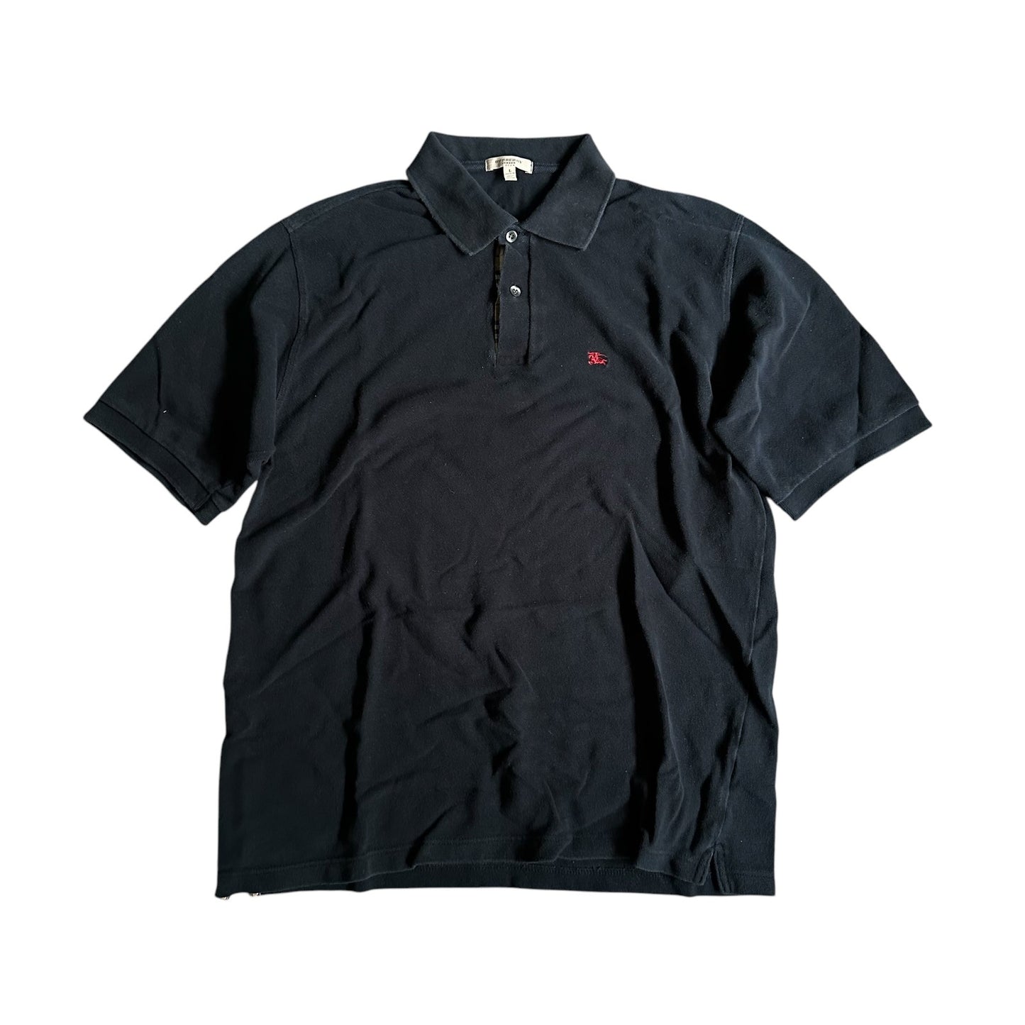 Burberry Black Polo Shirt Mens Large Authentic