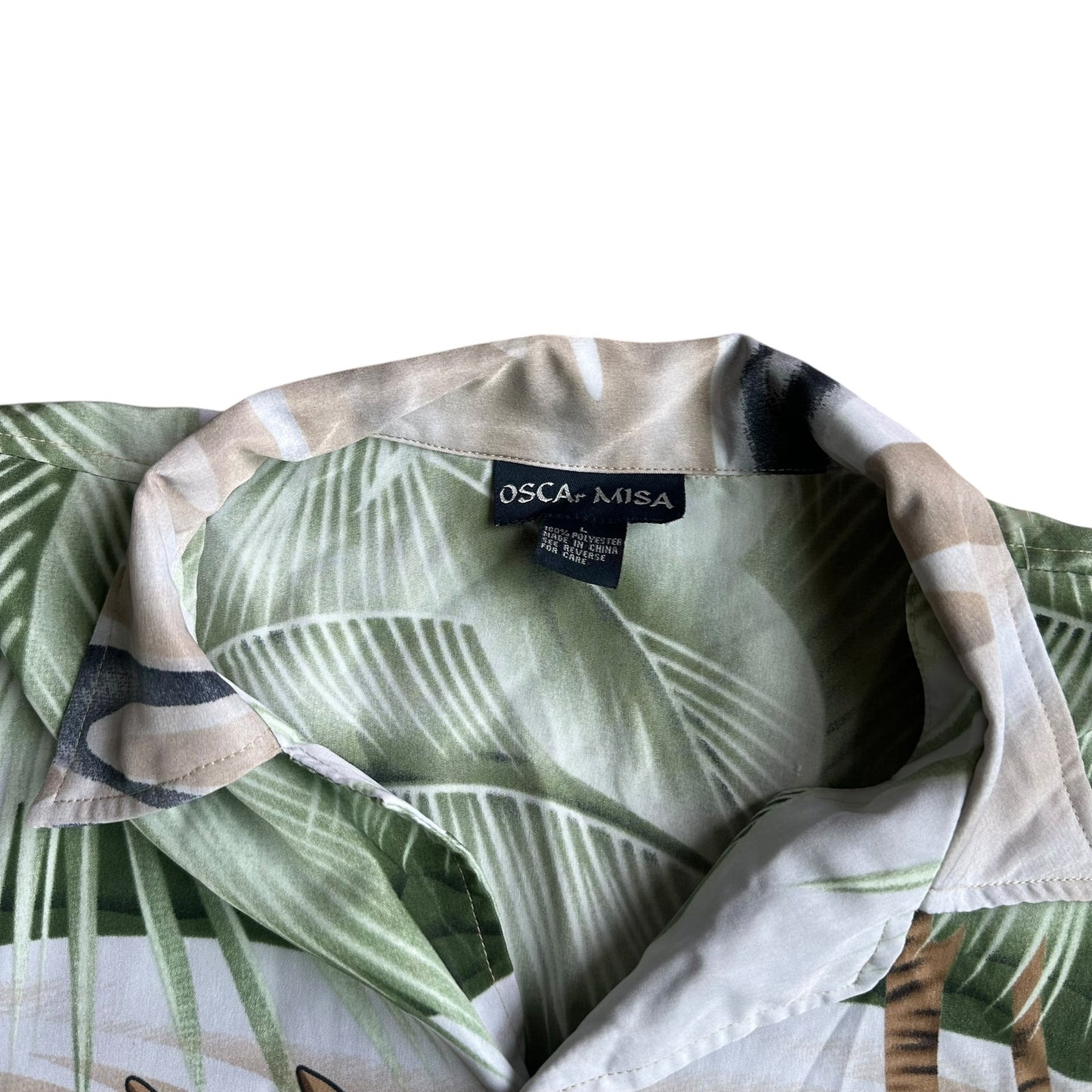 Vintage Oscar Misa 90s Woody Wagon Button Up Mens Large