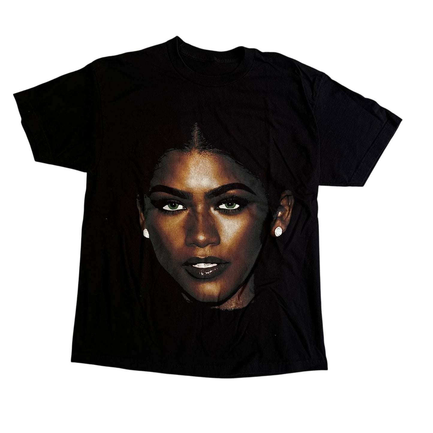 Zendaya Big Face Print Tee Black Shirt Mens Medium
