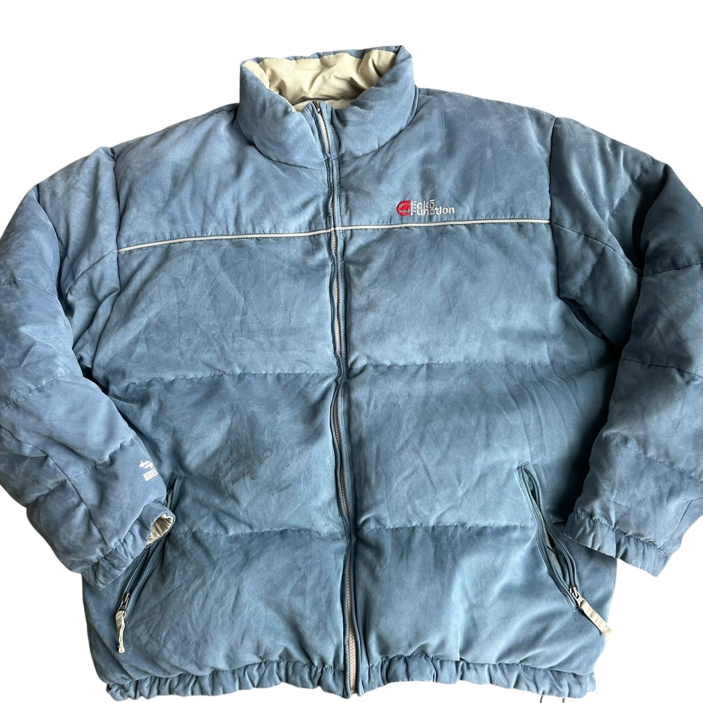 Vintage Ecko Unlimited Reversible Puffer Blue Jacket Mens XL