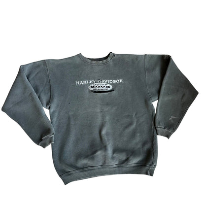 Vintage Distressed Harley Davidson Gray Crewneck Sweater Mens Large