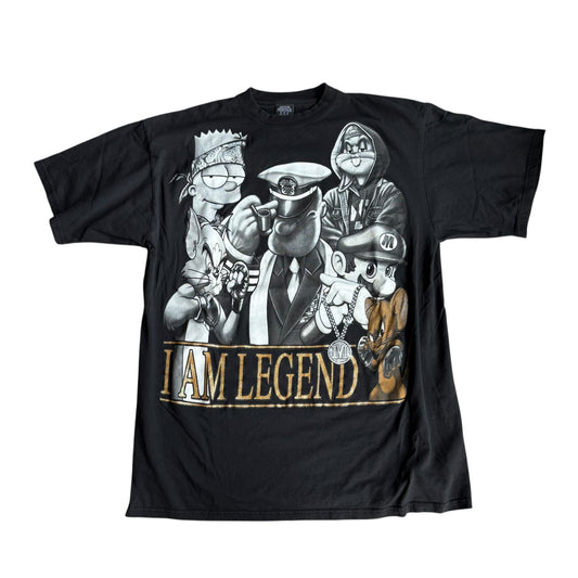 Bugs Bunny Popeye Bart Tom Jerry Gangster Mob Graphic Tee y2k 2000s Baggy Mens 3XL