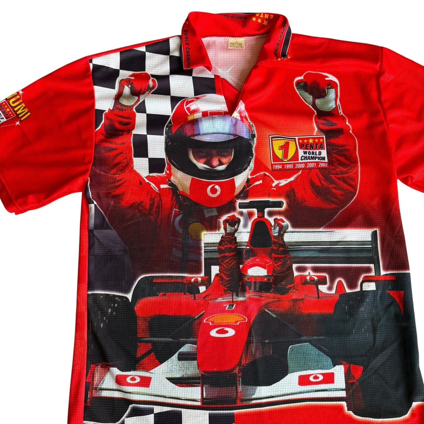 Vintage Michael Schumacher Racing F1 Polo Shirt Mens XL