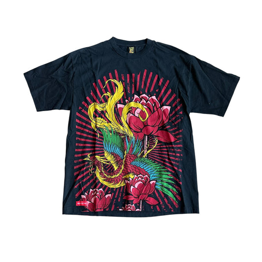New Koncept Rose Large Print Vintage y2k Shirt Mens XL