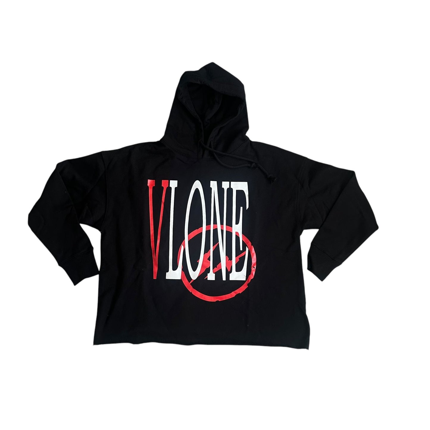 VLONE X Fragment Reversible Design Crop Hoodie Black Mens Medium