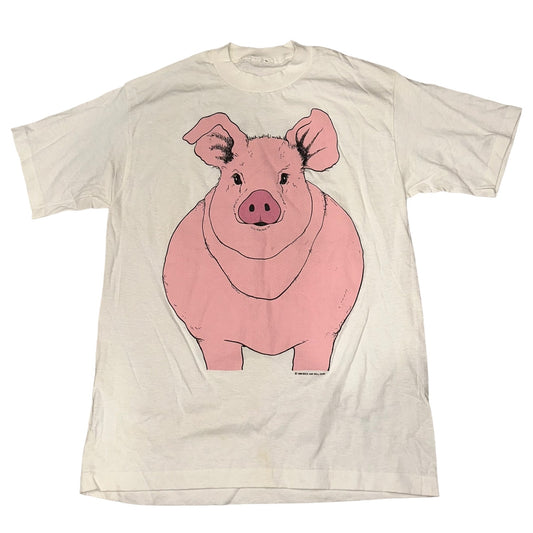 Vintage 1990 Pig Huge Print Tee Shirt Mens Large 90s