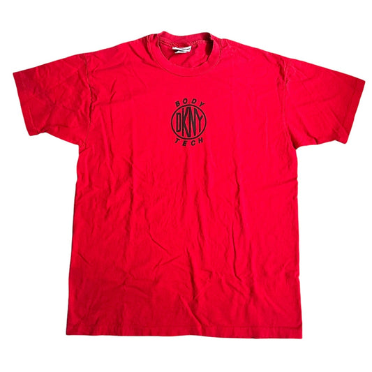 Vintage DKNY Logo Red Tee Shirt OneSize Unisex y2k