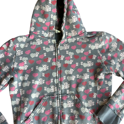 Vintage y2k Loyal Army Pink Hearts Bear Hoodie Womens Medium
