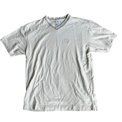 Calvin Klein White Gray V-Neck T-Shirt NWOT Mens Large