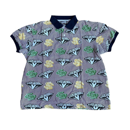 Billionaire Boys Club Diamond Dollar Sign Polo Shirt Mens Small