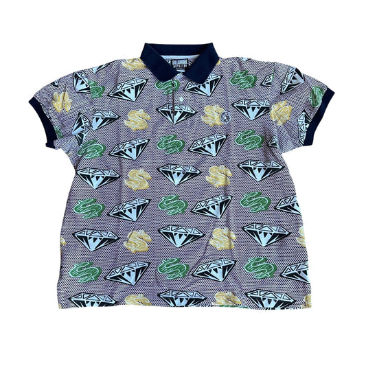 Billionaire Boys Club Diamond Dollar Sign Polo Shirt Mens Small