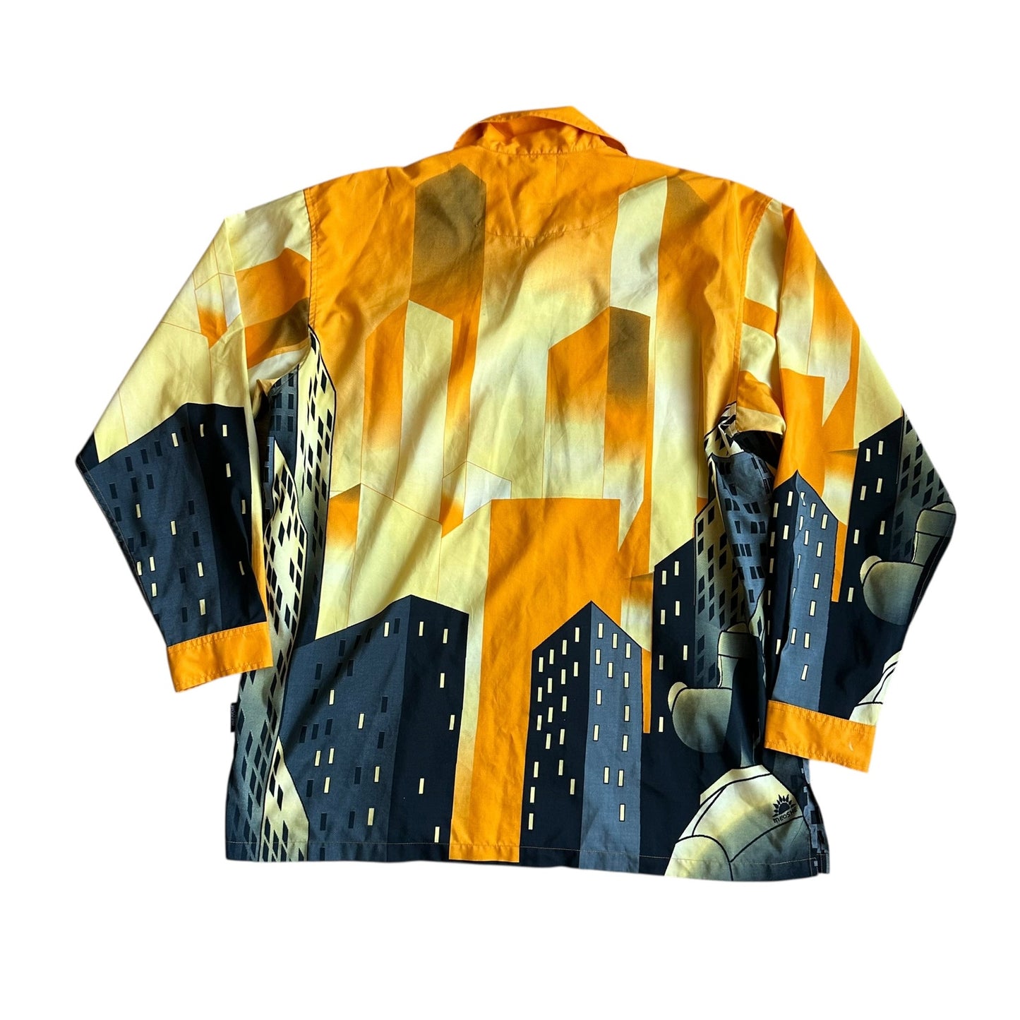 Meoshe 90s y2k AllOverPrint Button Up Shirt Mens LongSleeve Large