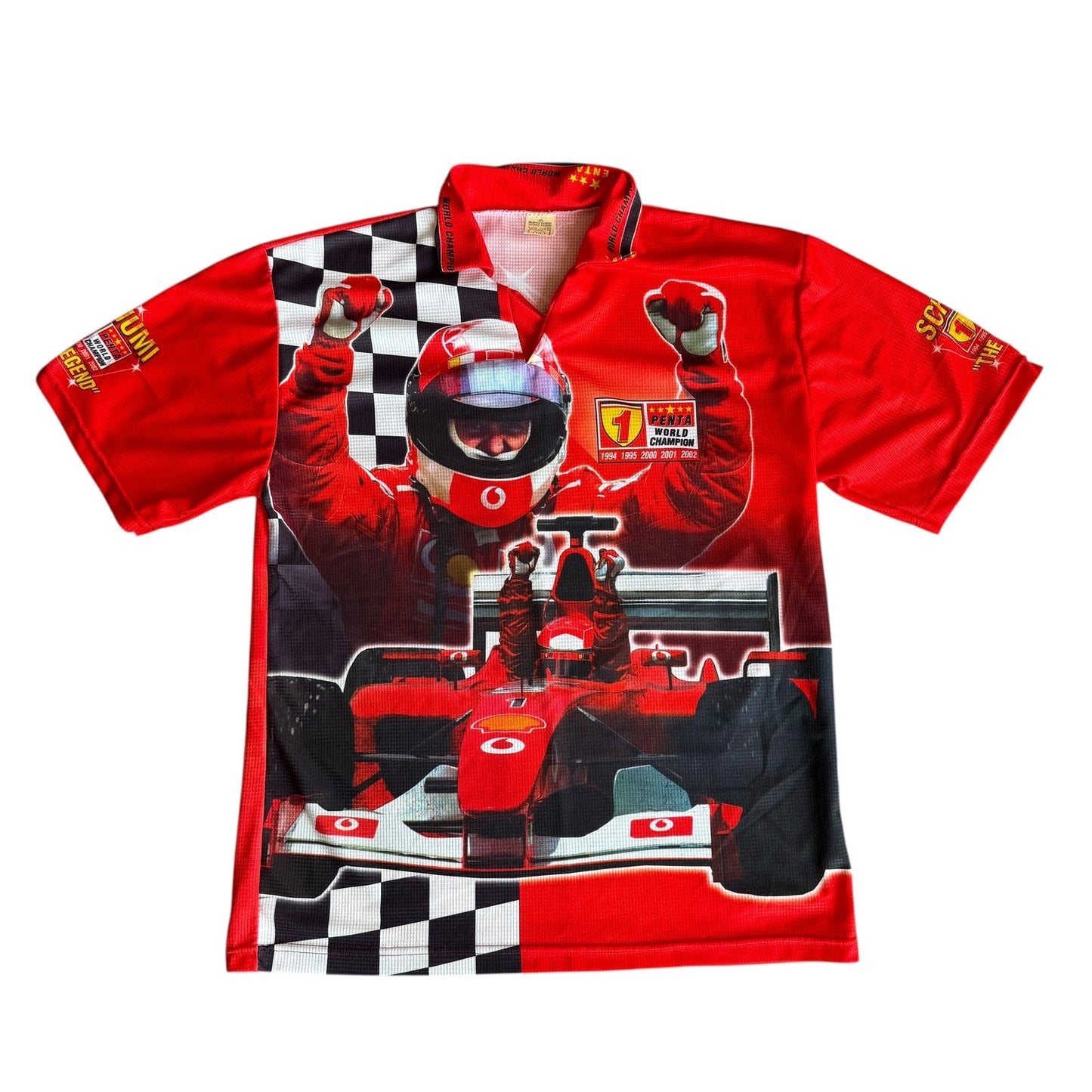 Vintage Michael Schumacher Racing F1 Polo Shirt Mens XL
