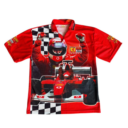 Vintage Michael Schumacher Racing F1 Polo Shirt Mens XL