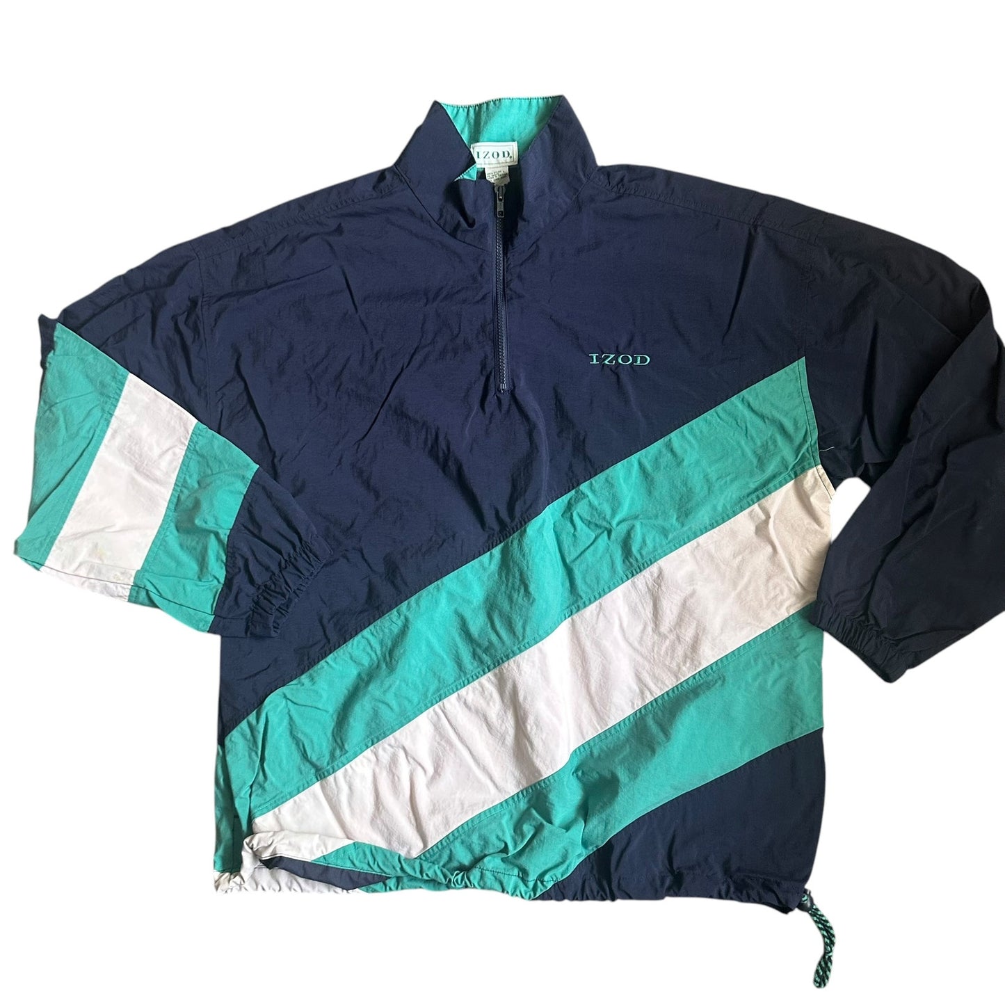 Vintage Izod 90s Windbreaker Blue Mens Large