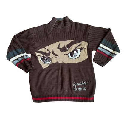 Reynolds Perry Anime Eyes Sweater Crewneck QuarterZip Mens Large