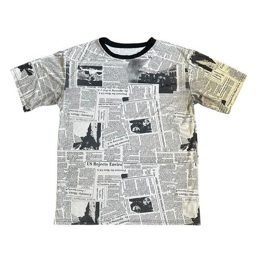 Newspaper Print AOP Full Size Shirt Mens Medium