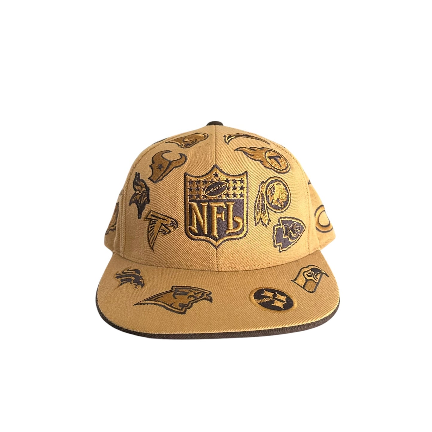 NFL Teams All Over Print Logo Brown Hat Fitted 7 1/4