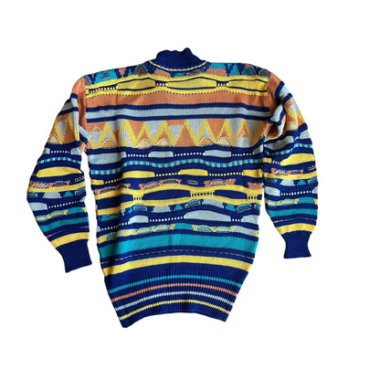 Vintage 90s Louie Bernard Coogi Style Collar Sweater Mens Medium