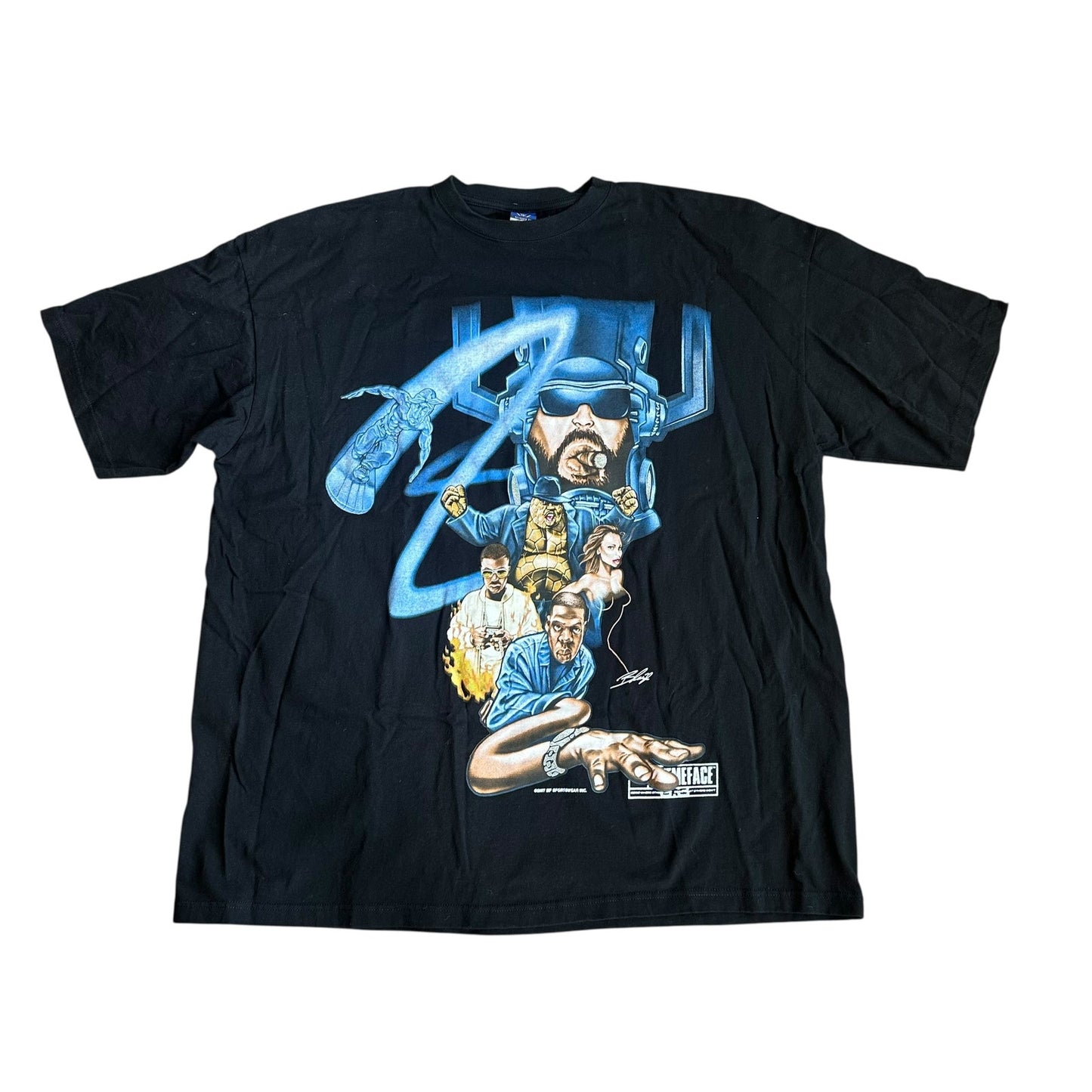 90s Marvel x Hip Hop GiveMeFace Rap Tee Shirt Mens 4XL