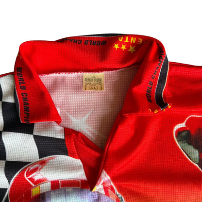 Vintage Michael Schumacher Racing F1 Polo Shirt Mens XL