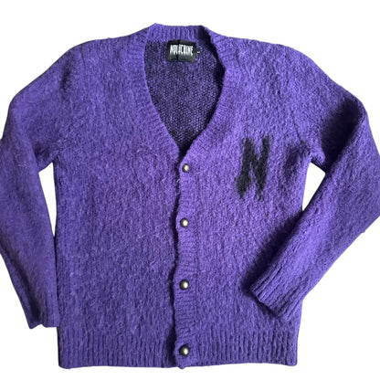 Novacaine Mohair Purple Cardigan Sweater Mens Large