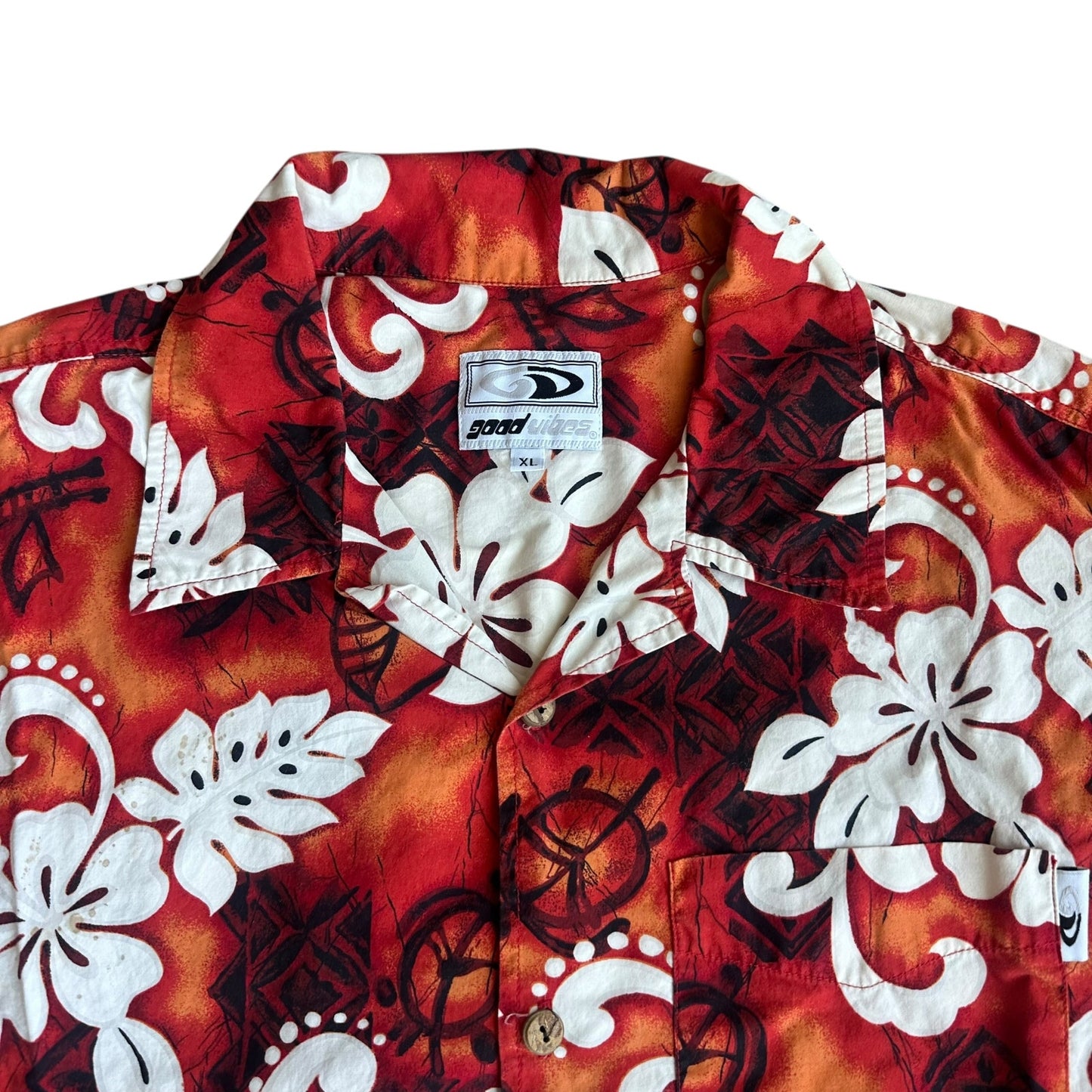 Good Vibes Vintage Hawaiian Shirt Mens XL