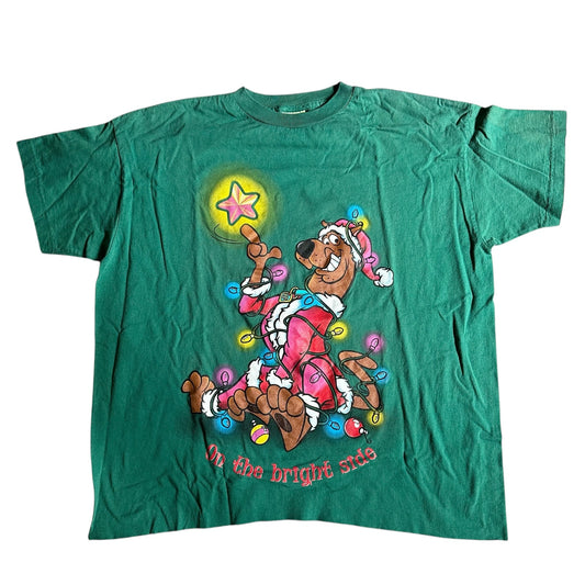 Vintage 1999 Scooby Doo Christmas Cropped Tee Shirt Mens XL