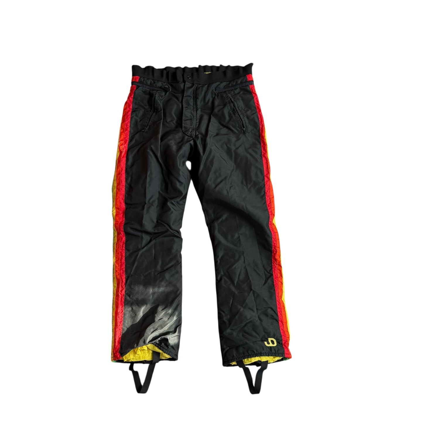 Vintage 90s John Deere Mens Snow Pants Stripe Black 38