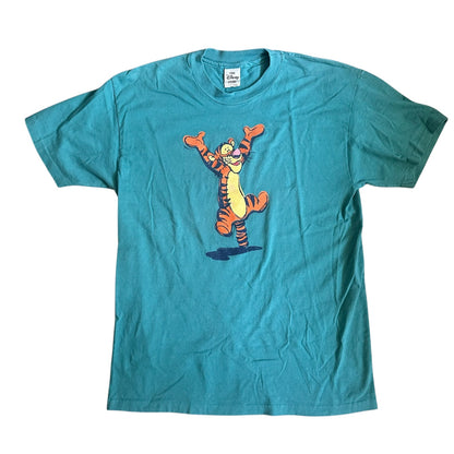 Disney Single Stitch Bouncing Tigger T-Shirt Mens Blue Large