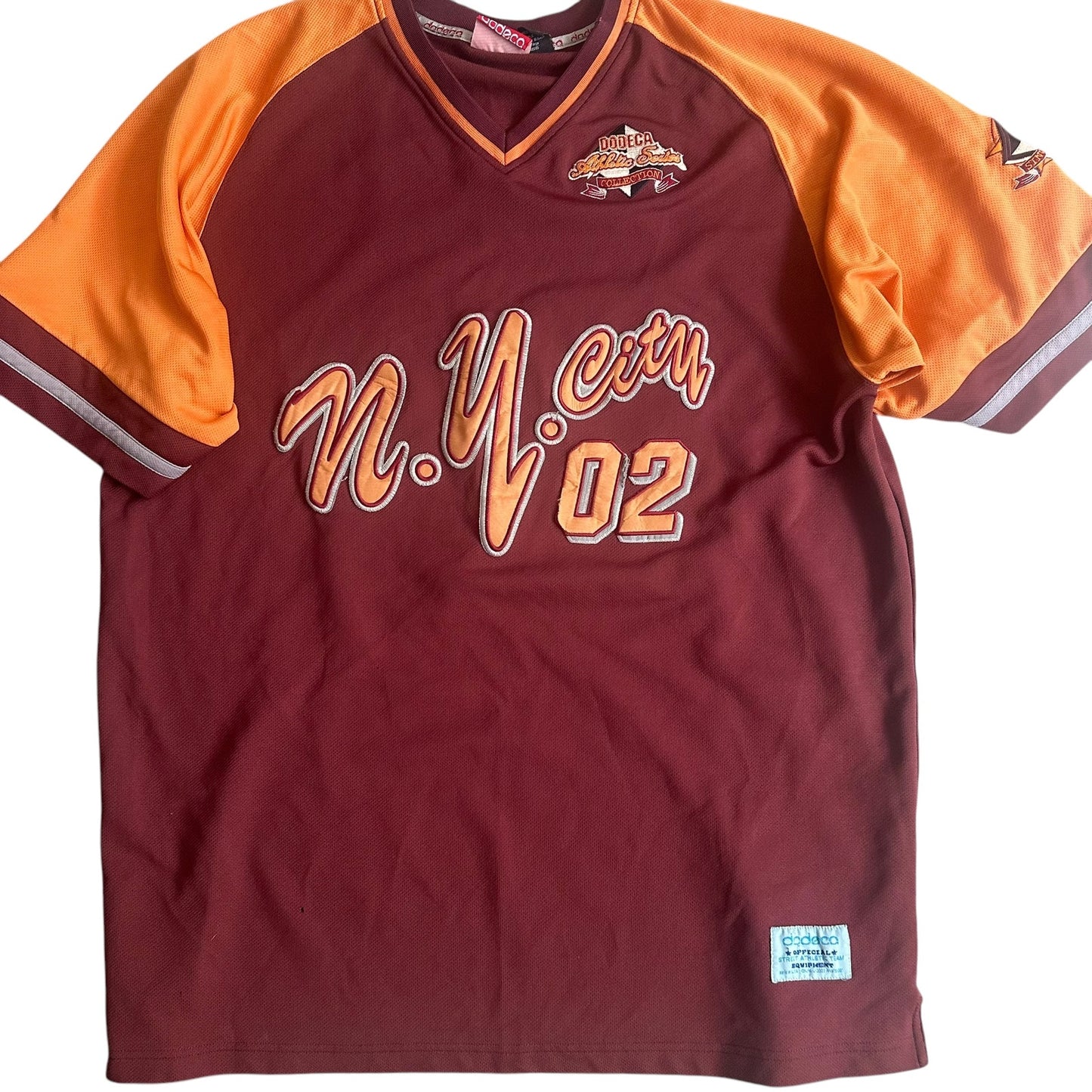 Vintage y2k Dadeca Baggy NYC HipHop Orange Jersey Mens 2XL