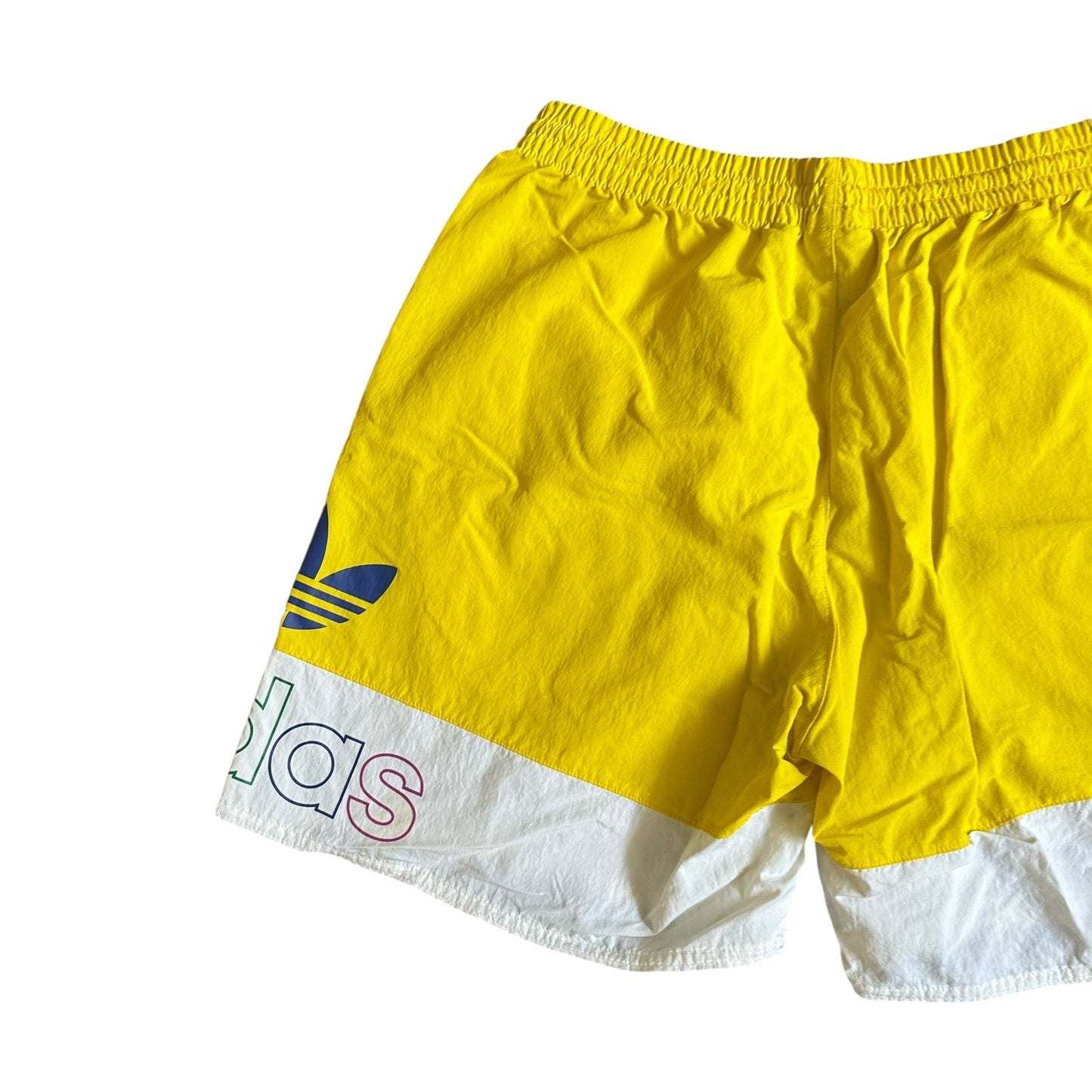 Adidas Yellow Workout Athletic Running Shorts Mens Medium