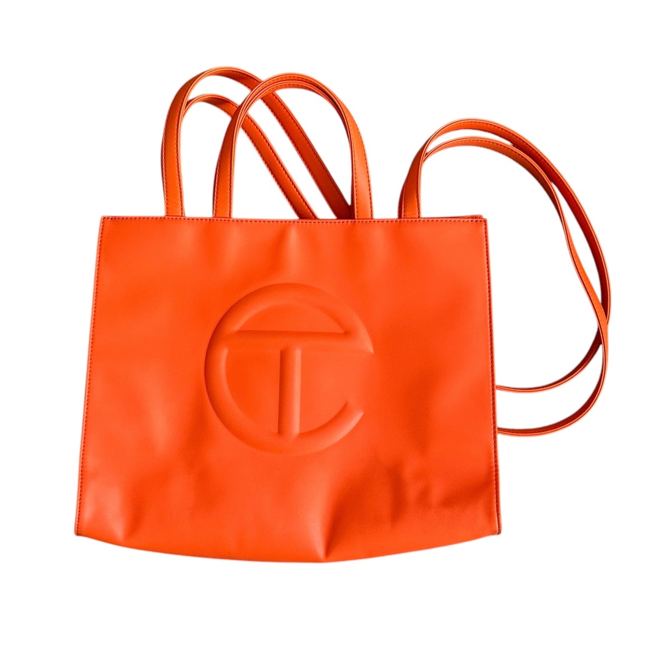 Telfar Medium Orange Shopping Bag with Dustbag