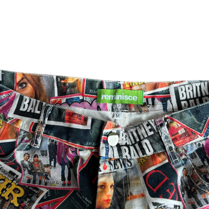 Reminisce Tabloid Magazine Pants Womens Medium