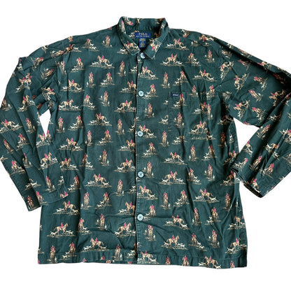 Ralph Lauren Polo LongSleeve Sleepwear Shirt Pajama Mens Button Up Large