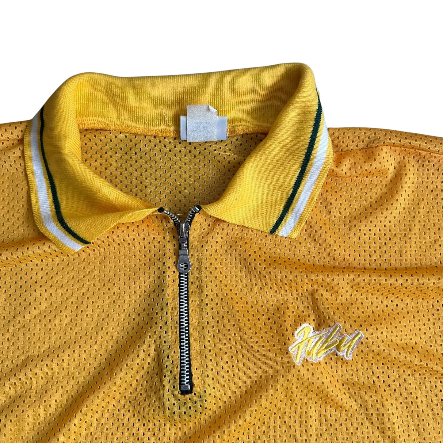 Vintage Made in USA FUBU Yellow Short Sleeve Jersey Mesh Mens XL