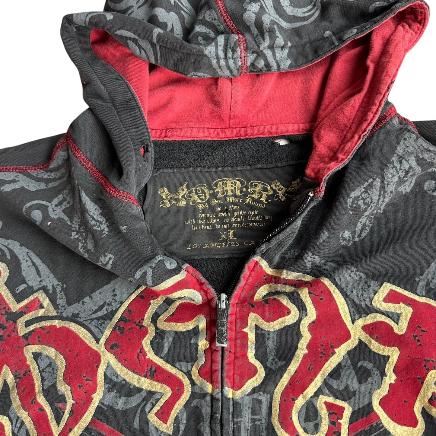 Vintage y2k OneMoreRound MMA Gothic Harajuku Hoodie Mens XL