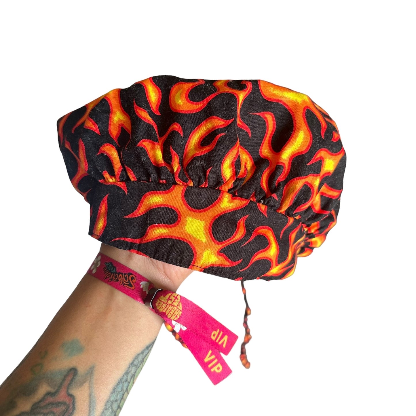 Flame Fire Chef Cap Bonnet Hat Adjustable